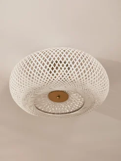 Plafoniera di design in bambù bianco Evelyn
