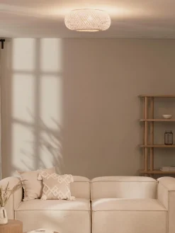 Plafoniera di design in bambù bianco Evelyn