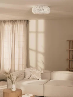 Plafoniera di design in bambù bianco Evelyn