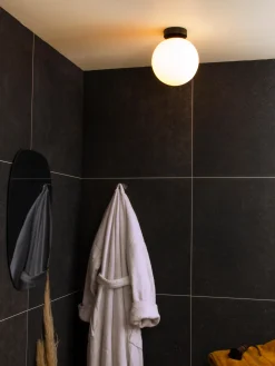 Plafoniera piccola in vetro opalino Lido