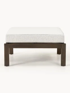 Poggiapiedi da giardino in bouclé e legno di acacia Bo