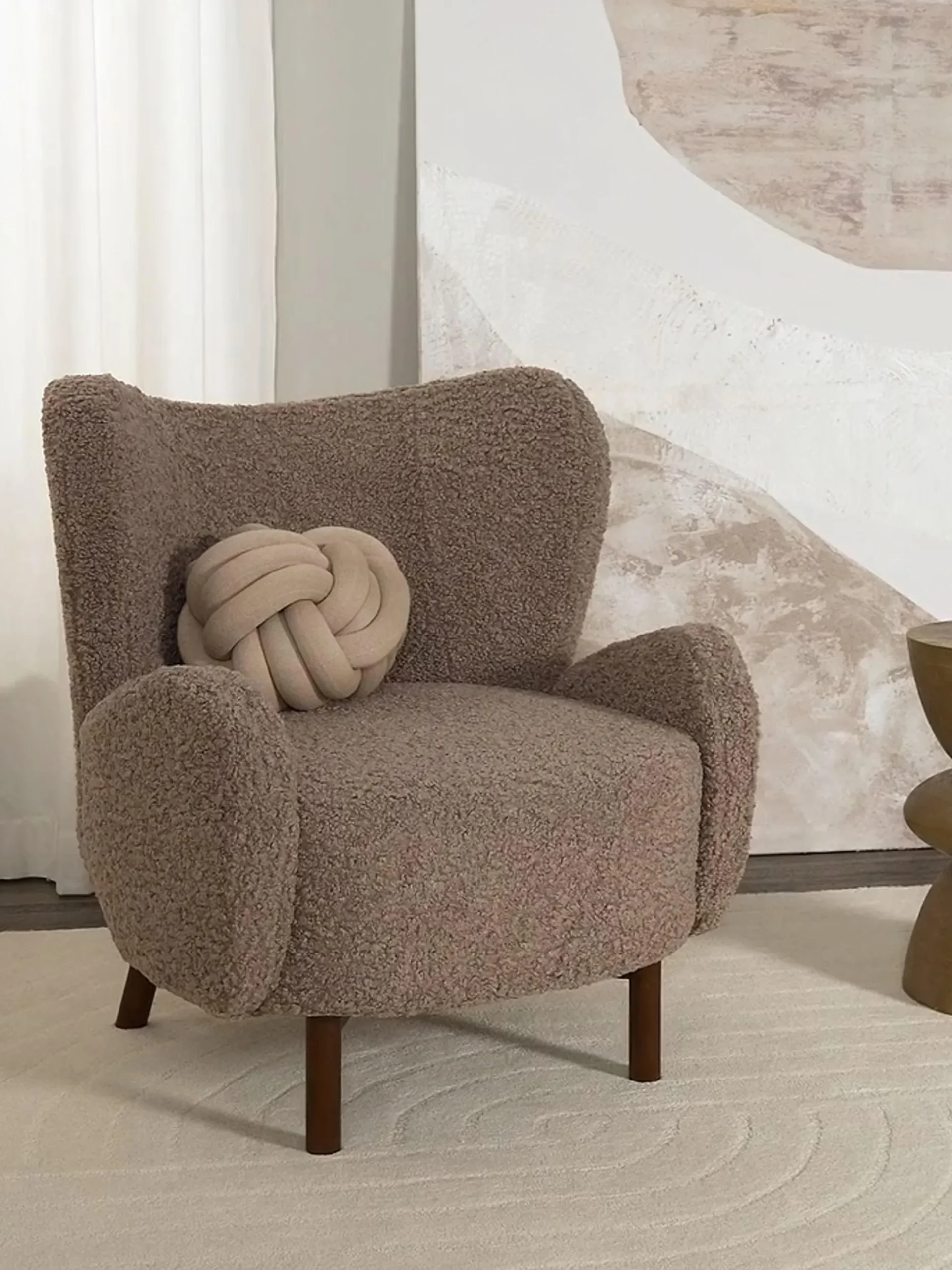 Poltrona Bergère in teddy Kalia