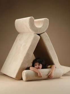 Poltrona pieghevole per bambini in velluto a coste fatta a mano Flipster