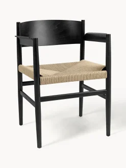 Poltroncina con braccioli seduta intrecciata Nestor