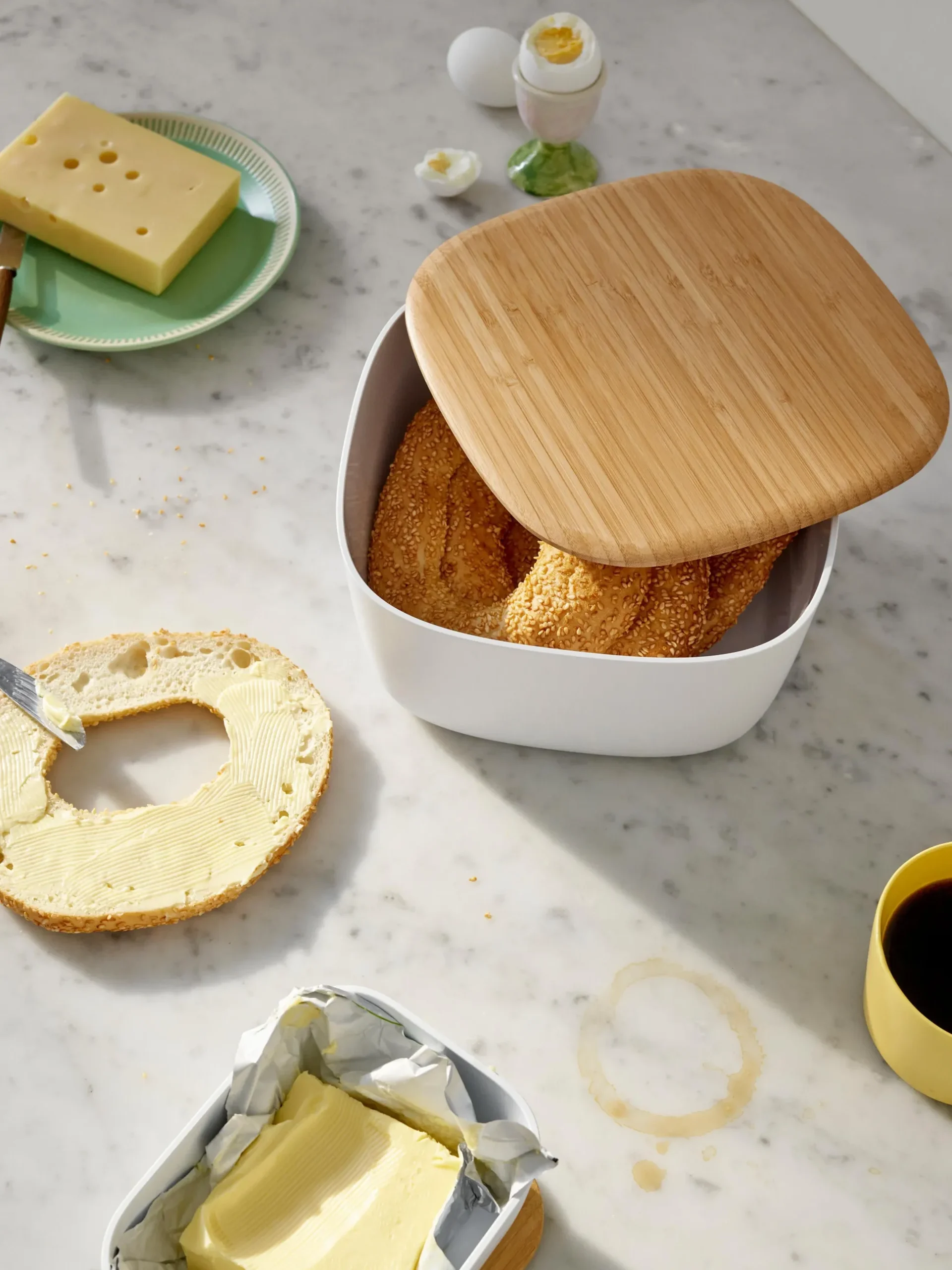 Portapane con coperchio in bambù Box It
