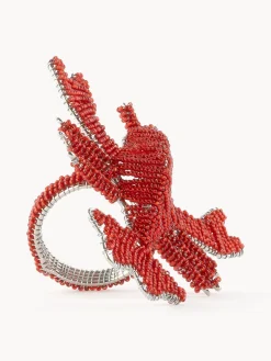 Portatovaglioli con perle di vetro Lobster 2 pz