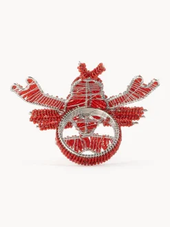 Portatovaglioli con perle di vetro Lobster 2 pz