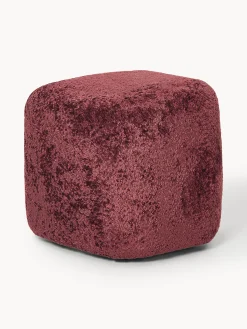 Pouf alto in teddy bouclé Wolke