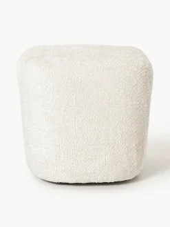 Pouf alto in teddy bouclé Wolke