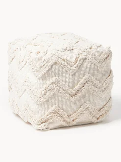 Pouf con motivo trapuntato a zigzag Akesha