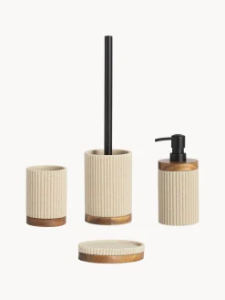 Scopino bagno con dettaglio in legno Laura