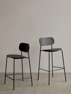 Sedia alta in metallo e legno Co