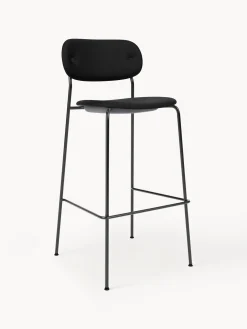 Sedia alta in pelle con struttura in metallo Co