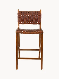 Sedia alta intrecciata in legno di teak Perugia