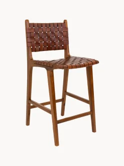Sedia alta intrecciata in legno di teak Perugia