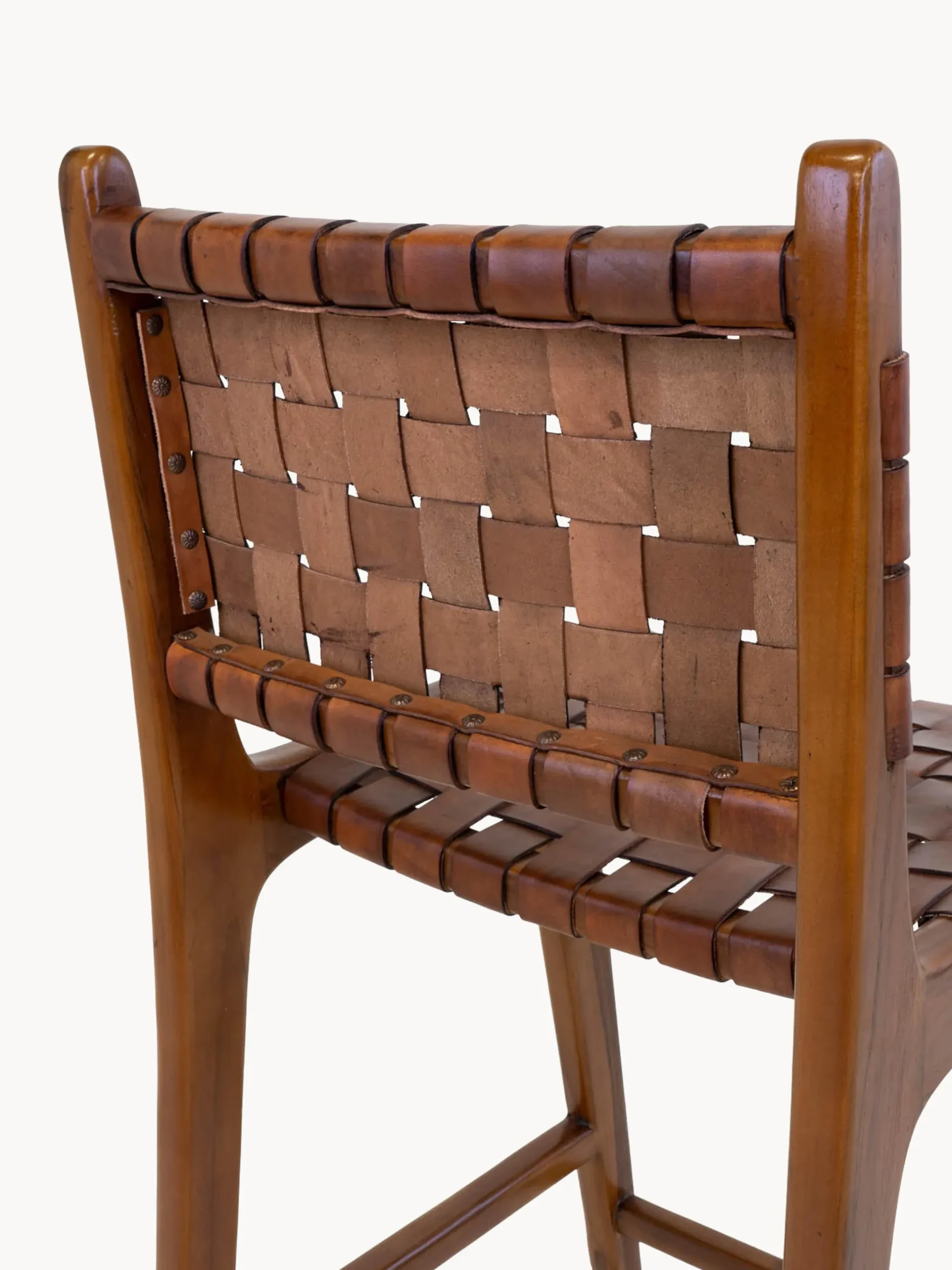 Sedia alta intrecciata in legno di teak Perugia