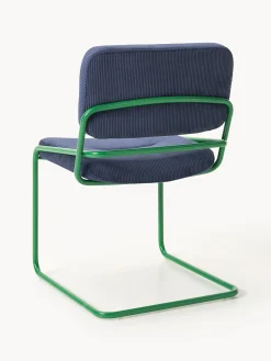 Sedia cantilever in velluto a coste Don