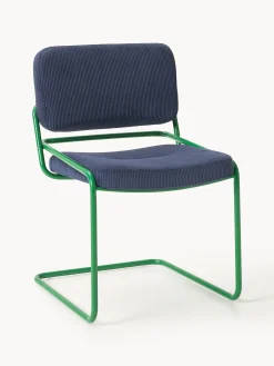 Sedia cantilever in velluto a coste Don