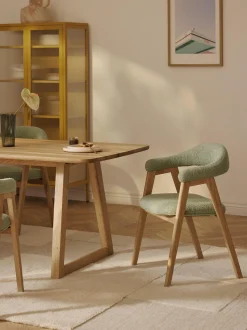 Sedia con braccioli con rivestimento bouclé Nik