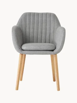 Sedia con braccioli e gambe in legno Emilia