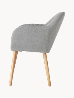 Sedia con braccioli e gambe in legno Emilia