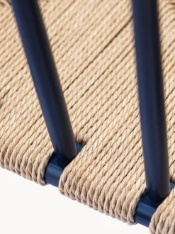 Sedia con braccioli in legno di faggio tessuta a mano J81