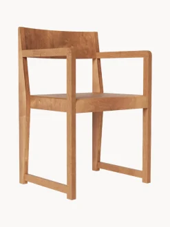 Sedia con braccioli in legno di betulla 01