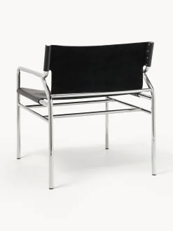 Sedia con braccioli in pelle Dion