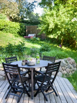 Sedia da giardino pieghevole in legno di mogano con braccioli York