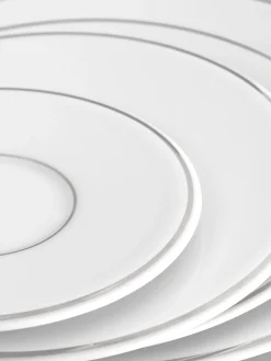 Servizio da tavola in porcellana fatto a mano con bordo in platino dipinto a mano Vitruv, 2 persone (14 pz)