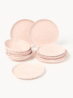 Servizio di piatti in porcellana con rilievo Sali, 4 persone (12 pz)