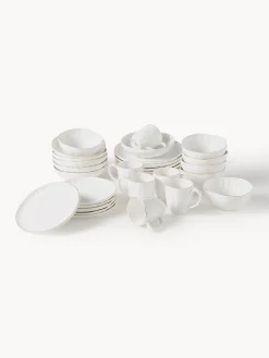Servizio di stoviglie in porcellana con rilievo Sali, 6 persone (30 pz)