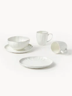 Servizio di stoviglie in porcellana con rilievo Sali, 4 persone (12 pz)