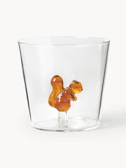 Set di 6 bicchieri per acqua in vetro borosilicato fatti a mano Animal Farm