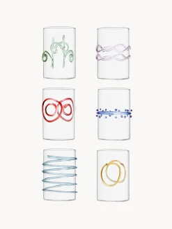 Set di 6 bicchieri per liquore in vetro borosilicato fatti a mano Deco' Arlecchino