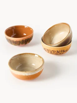 Set di 4 ciotole per salse fatte a mano con smalto reattivo 70's