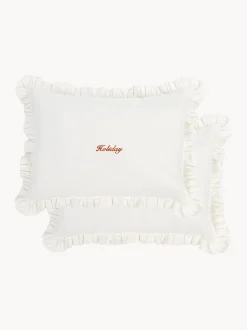 Set di 2 federe in cotone con volant Holiday