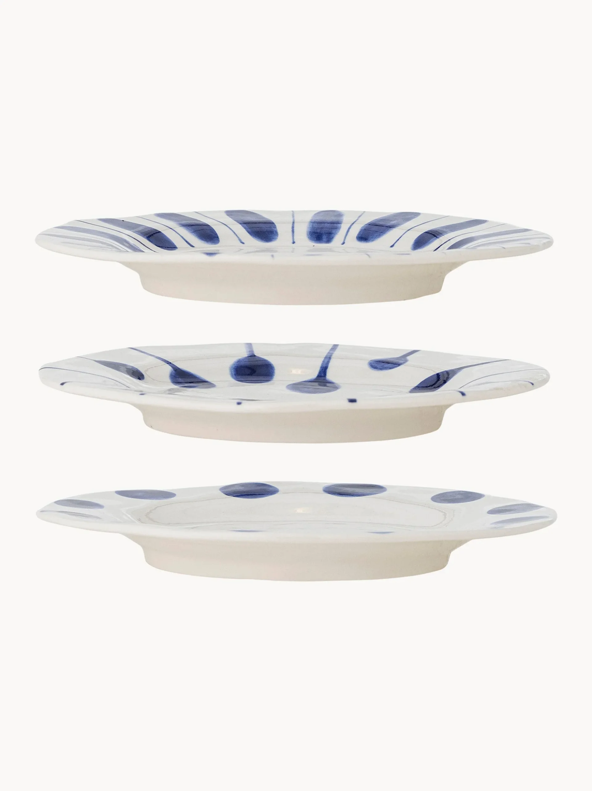 Set di 3 piatti da colazione dipinti a mano Linora