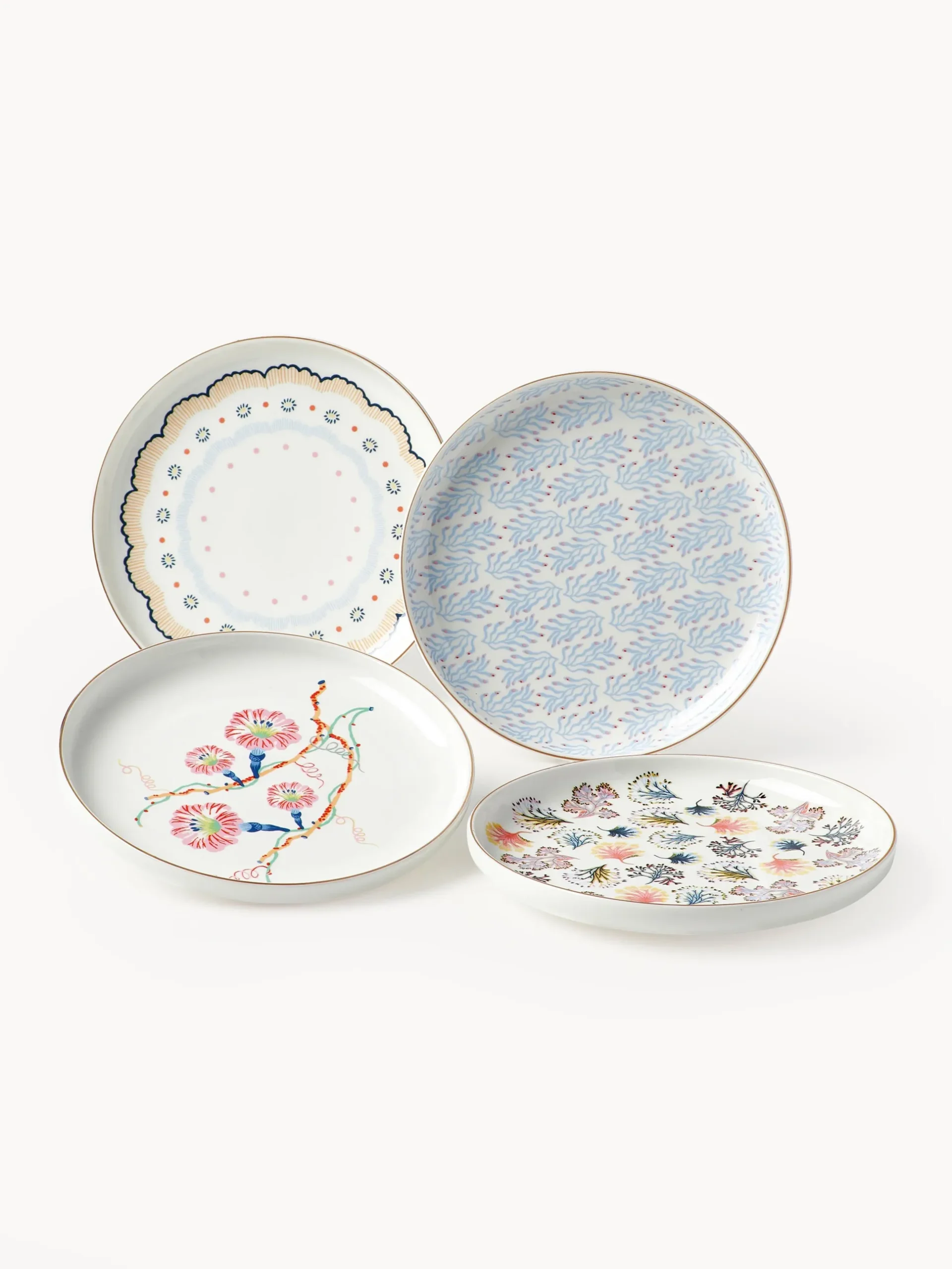 Set di 4 piatti da colazione Flamboyant