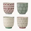 Set di 4 tazze senza manico con motivo grazioso Karine