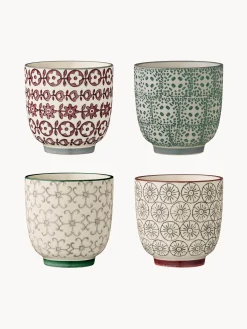 Set di 4 tazze senza manico con motivo grazioso Karine