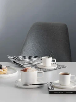 Set di 6 tazzine da caffè con piattino in Fine Bone China Oco