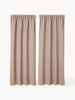 Set di 2 tende opache a righe Panama, larg. 140 cm