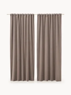 Set di 2 tende oscuranti in velluto con multibanda Rush, larg. 135 cm