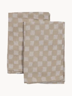 Set di 2 tovaglioli in cotone organico Checki