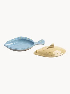 Set di 2 vassoi da portata fatti a mano con coperchio Tureen