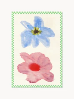 Stampa digitale Flower with Checks 01