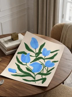 Stampa digitale incorniciata Blue Tulips