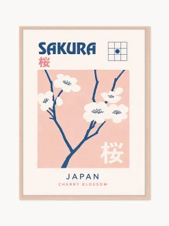 Stampa digitale incorniciata fatta a mano Sakura