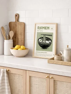 Stampa digitale incorniciata fatta a mano Ramen